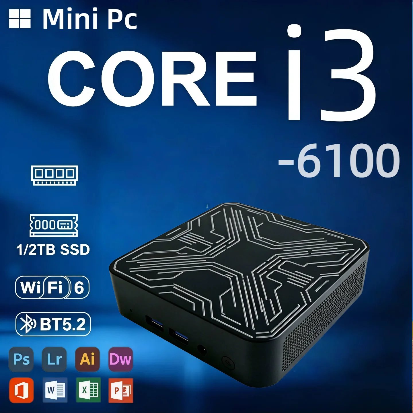 Pc Gaming I3 - Intel Core i3-6100 Portable Mini PC