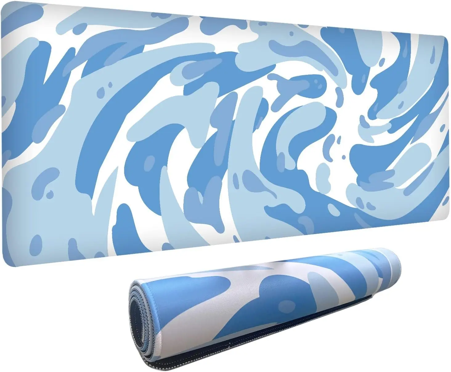 Rgb Mousepad - Light Blue Camo Swirl Pattern Gaming
