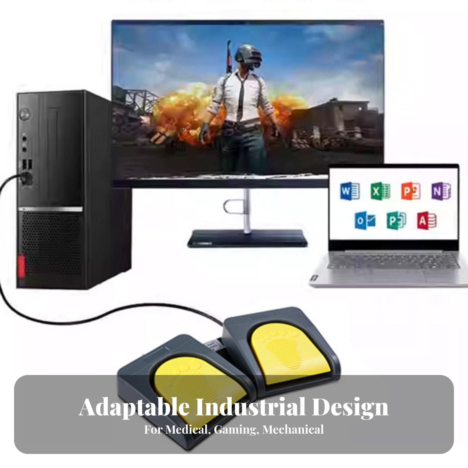 Usb Foot Pedal Gaming - Metal Base USB Foot Pedal Two