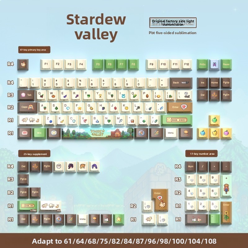 112PCS Stardew Valley Custom M - Mechanical Keyboard 评论和价格