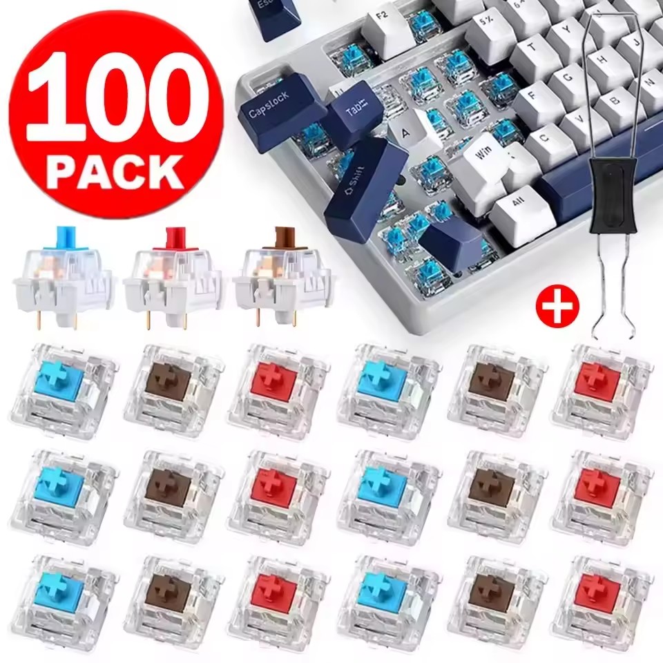 10-30Pcs 3 Pin Blue Red Brown  - Mechanical Keyboard 评论和价格