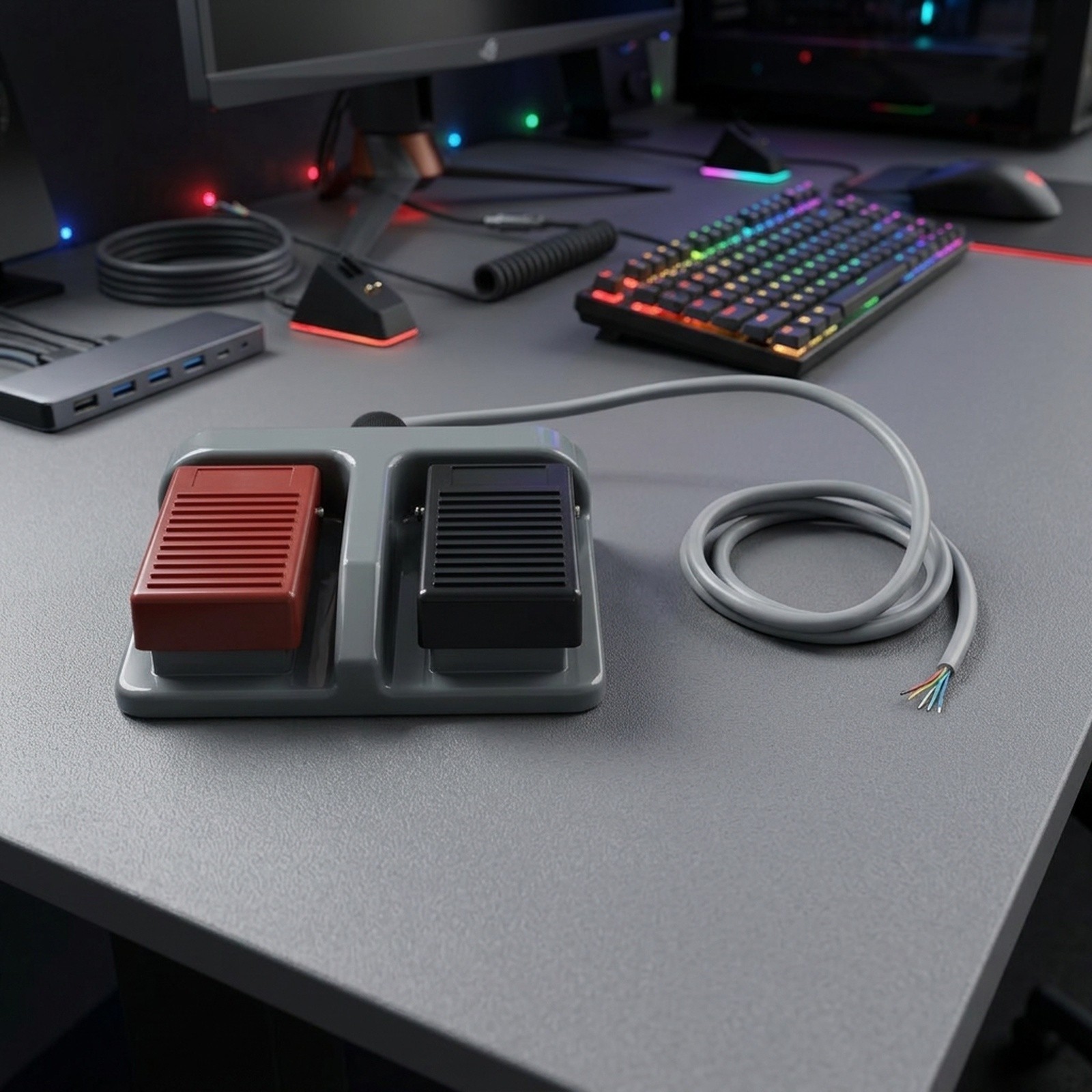 TFS65 Dual Foot Pedal Switch U - Usb Foot Pedal Gaming 评论和价格