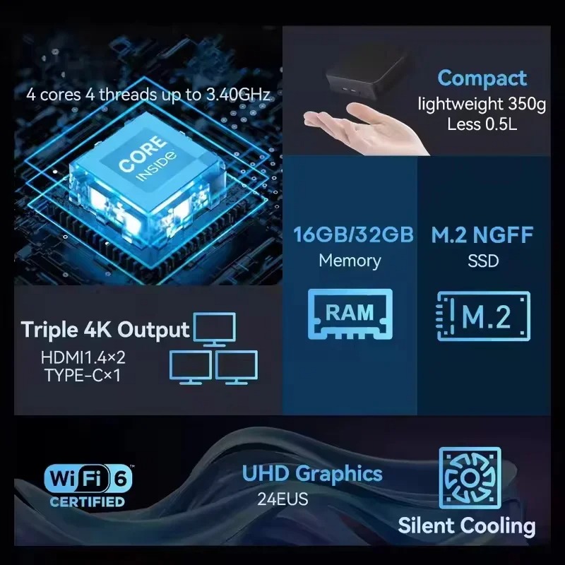 Intel Core i3 6100 MINI PC Hot - Pc Gaming I3 评论和价格