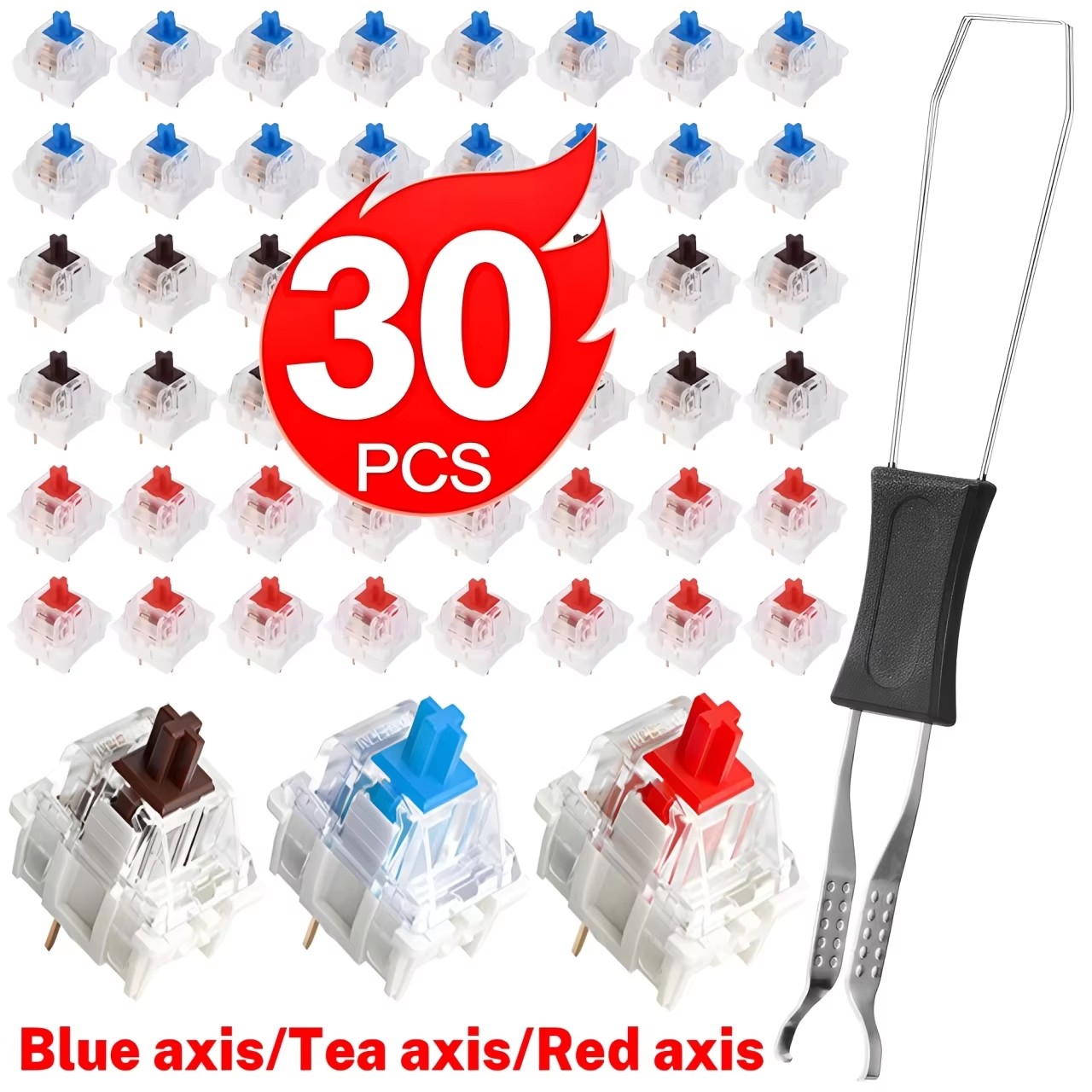 10-30Pcs 3 Pin Blue Red Brown  - Mechanical Keyboard 评论和价格